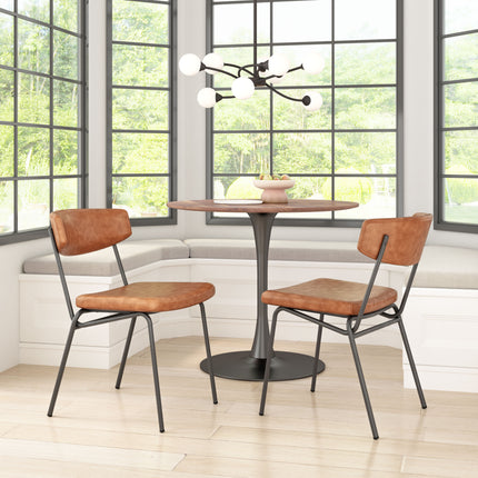 Charon Dining Chair (Set of 2) Vintage Brown Chairs TriadCommerceInc   