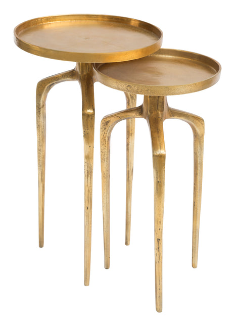 Como Accent Table Set (2-Piece) Antique Gold Side Tables TriadCommerceInc Default Title  