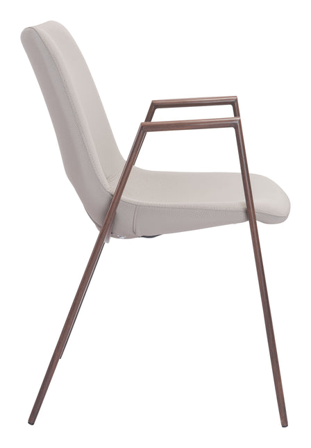 Desi Dining Chair (Set of 2) Beige & Walnut Chairs TriadCommerceInc   