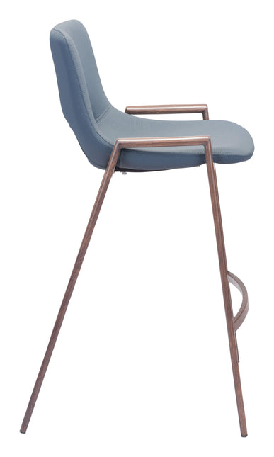 Desi Counter Stool (Set of 2) Blue & Walnut Counter Stools TriadCommerceInc   