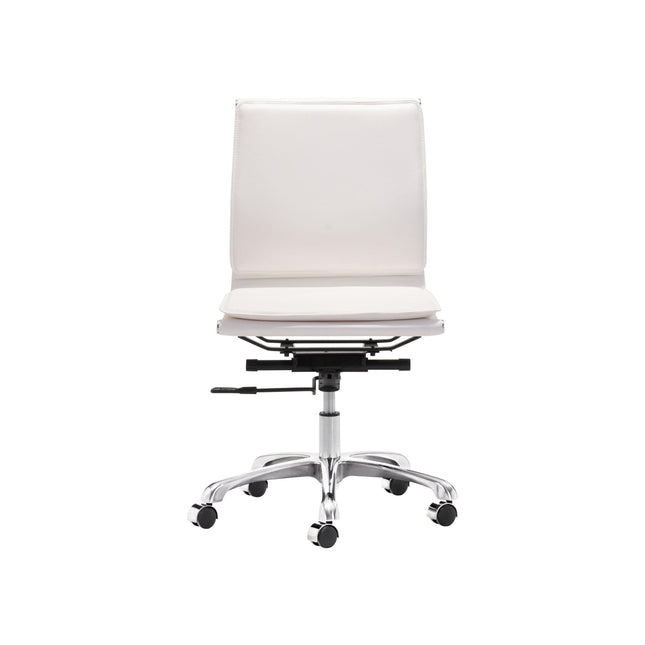 Lider Plus Armless Office Chair White Chairs TriadCommerceInc   