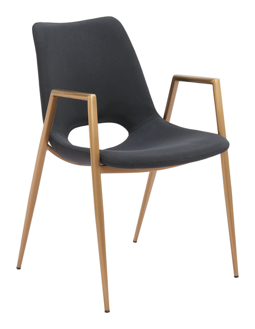 Desi Dining Chair (Set of 2) Black & Gold Chairs TriadCommerceInc Default Title  