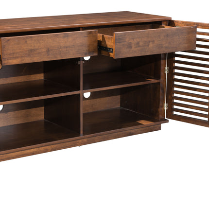 Linea Credenza Walnut Storage TriadCommerceInc   