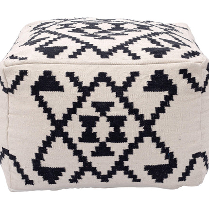 Lizardo Ottoman Beige & Black Ottomans TriadCommerceInc   