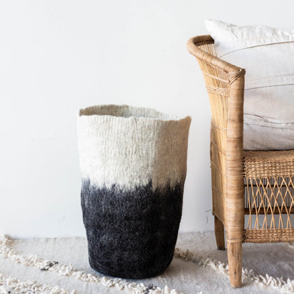 Eclipse Black & White Wool Floor Vase All Products TriadCommerceInc