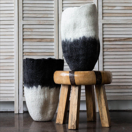 Eclipse Black & White Wool Floor Vase All Products TriadCommerceInc