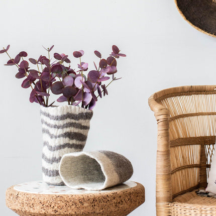 Hand-Felted Woven Wool Table Vase Gifts Under $100 TriadCommerceInc
