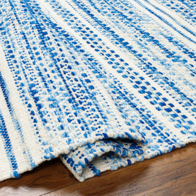 Williford Blue Wool Flatwoven Rug Rugs TriadCommerceInc