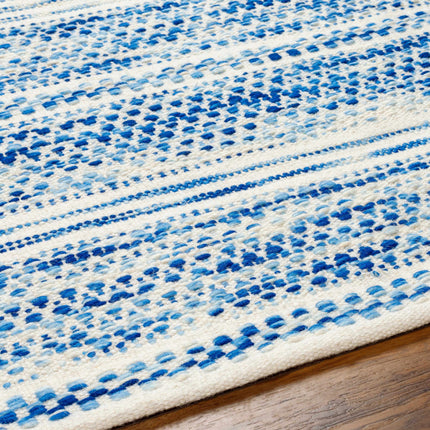 Williford Blue Wool Flatwoven Rug Rugs TriadCommerceInc