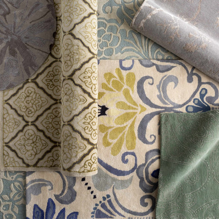 Ilfeld Athena Gray Floral Wool Rug Rugs TriadCommerceInc