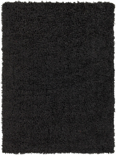 Siari Solid Black Shag Rug Rugs TriadCommerceInc 5'3" x 7' Rectangle