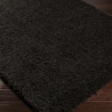 Siari Solid Black Shag Rug Rugs TriadCommerceInc