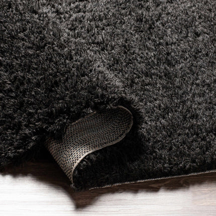 Siari Solid Black Shag Rug Rugs TriadCommerceInc