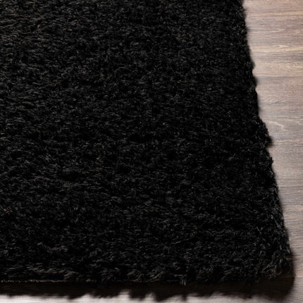Siari Solid Black Shag Rug Rugs TriadCommerceInc