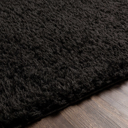 Siari Solid Black Shag Rug Rugs TriadCommerceInc