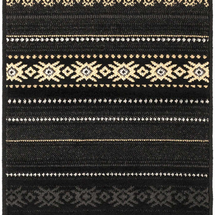 Fogertown Black Western Rug Rugs TriadCommerceInc 2'2" x 7'7" Runner