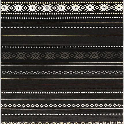 Fogertown Black Western Rug Rugs TriadCommerceInc 7'10" x 11'2" Rectangle
