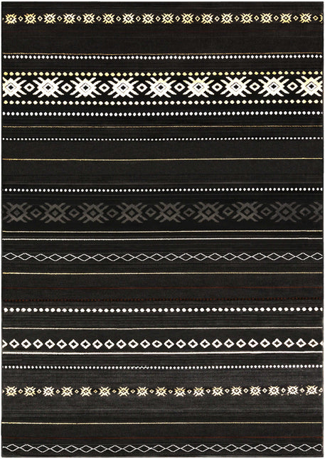 Fogertown Black Western Rug Rugs TriadCommerceInc 7'10" x 11'2" Rectangle