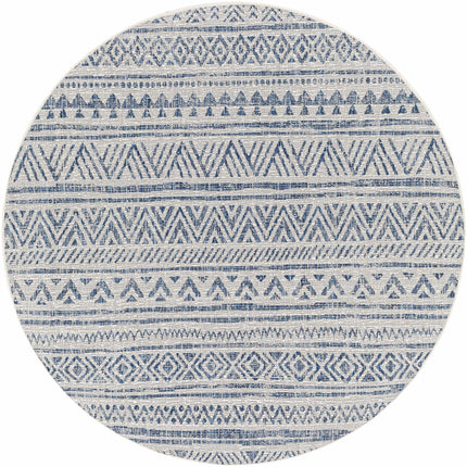 Novato Navy All Over Pattern Performance Rug Rugs TriadCommerceInc 6'7" Round