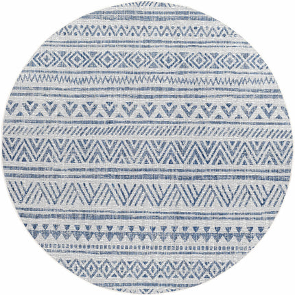Novato Navy All Over Pattern Performance Rug Rugs TriadCommerceInc 7'10" Round