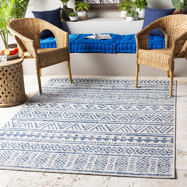 Novato Navy All Over Pattern Performance Rug Rugs TriadCommerceInc