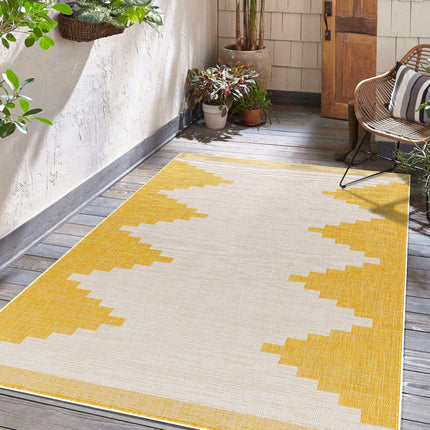 Djugun Yellow Outdoor Rug Rugs TriadCommerceInc