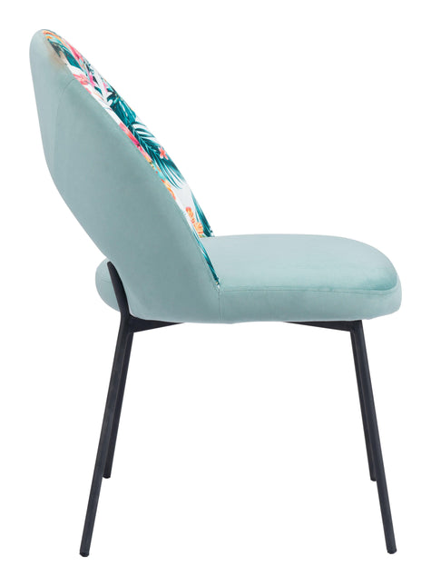 Bethpage Dining Chair (Set of 2) Multicolor Print & Green Chairs TriadCommerceInc   