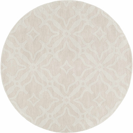 Fyffe Embossed Beige Wool Area Rug Rugs TriadCommerceInc 6' Round