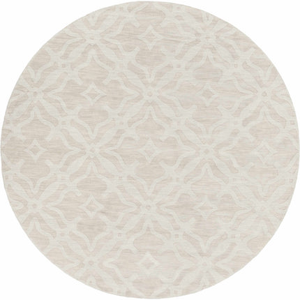 Fyffe Embossed Beige Wool Area Rug Rugs TriadCommerceInc 7'9" Round