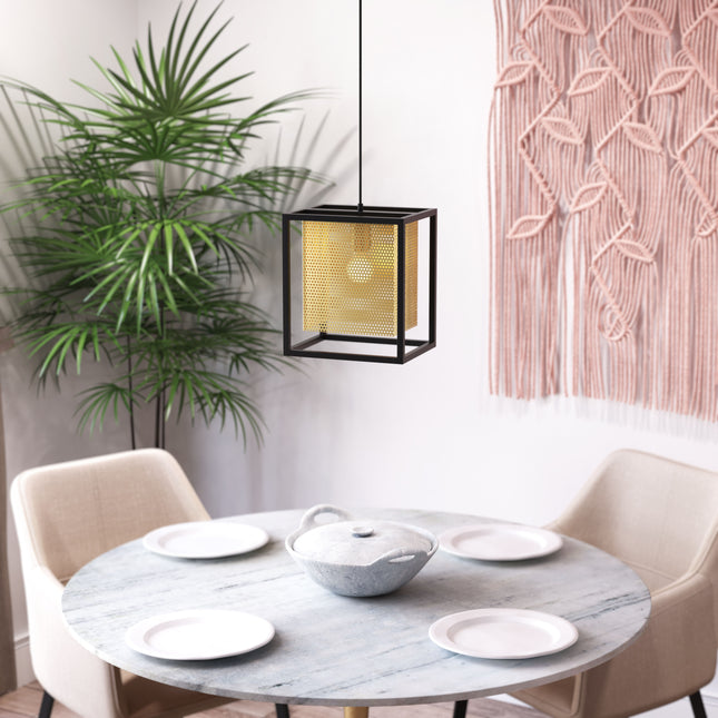 Yves Ceiling Lamp Gold & Black Pendants TriadCommerceInc   