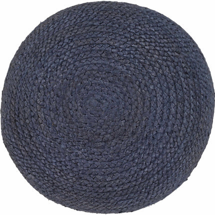 Gail Navy Jute Knitted Pouf Poufs TriadCommerceInc