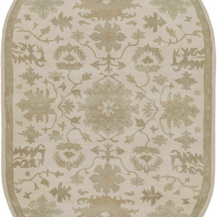 Hazen 1197 Hand Tufted Light Beige Wool Rug Rugs TriadCommerceInc 6' x 9' Oval