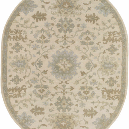 Hazen 1197 Hand Tufted Light Beige Wool Rug Rugs TriadCommerceInc 8' x 10' Oval