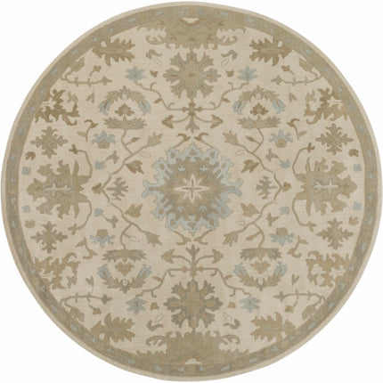 Hazen 1197 Hand Tufted Light Beige Wool Rug Rugs TriadCommerceInc 8' Round
