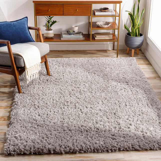 Siari Solid Medium Gray Shag Rug Rugs TriadCommerceInc