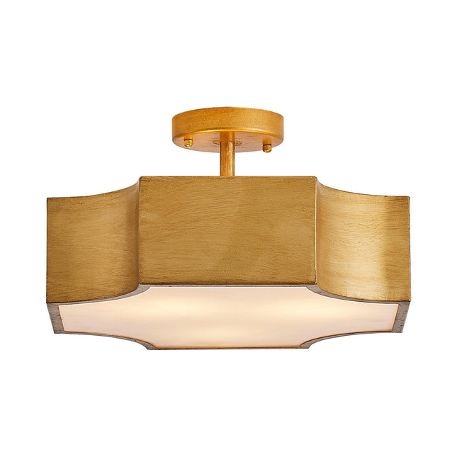 3-Light Vintage Golden LED Semi Flush Mount Ceiling Light Home Decor > Lighting > Ceiling Lights > Flush Mount Ceiling Lights TriadCommerceInc Golden