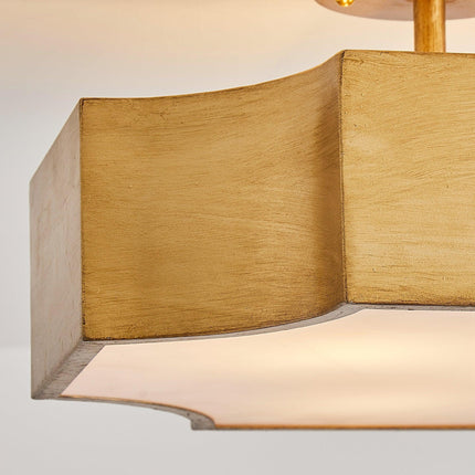 3-Light Vintage Golden LED Semi Flush Mount Ceiling Light Home Decor > Lighting > Ceiling Lights TriadCommerceInc