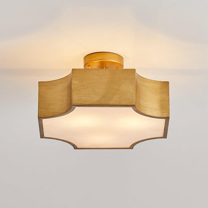 3-Light Vintage Golden LED Semi Flush Mount Ceiling Light Home Decor > Lighting > Ceiling Lights TriadCommerceInc