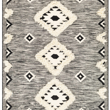 Gardner Cream on Gray Wool Tassel Rug - Clearance Rugs TriadCommerceInc 5' x 7'6" Rectangle