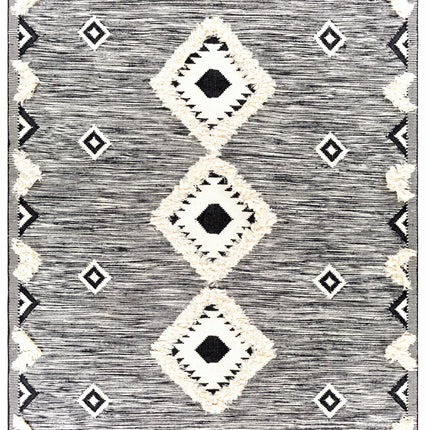 Gardner Cream on Gray Wool Tassel Rug - Clearance Rugs TriadCommerceInc 8' x 10' Rectangle