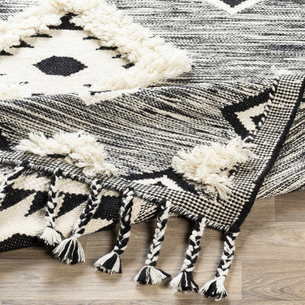 Gardner Cream on Gray Wool Tassel Rug - Clearance Rugs TriadCommerceInc