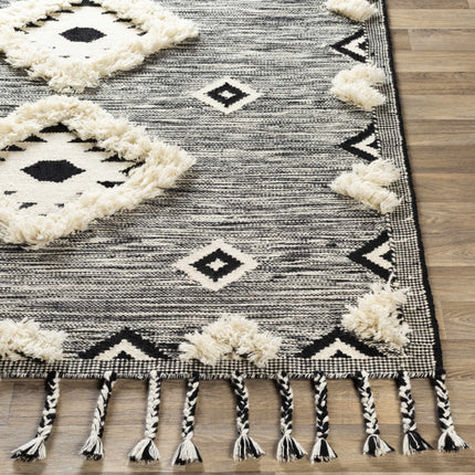 Gardner Cream on Gray Wool Tassel Rug - Clearance Rugs TriadCommerceInc