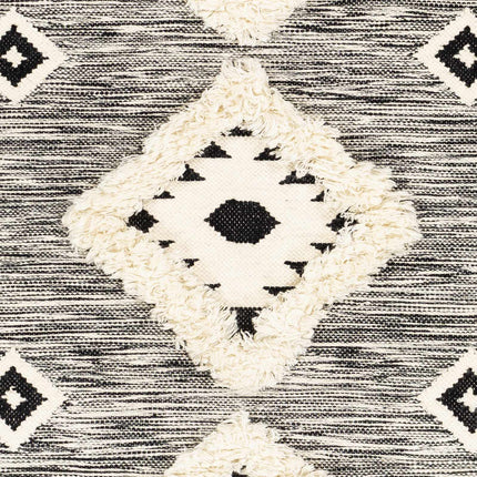 Gardner Cream on Gray Wool Tassel Rug - Clearance Rugs TriadCommerceInc