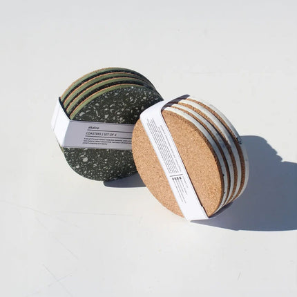 Olive Terrazzo Coasters - Set of 4 Décor TriadCommerceInc