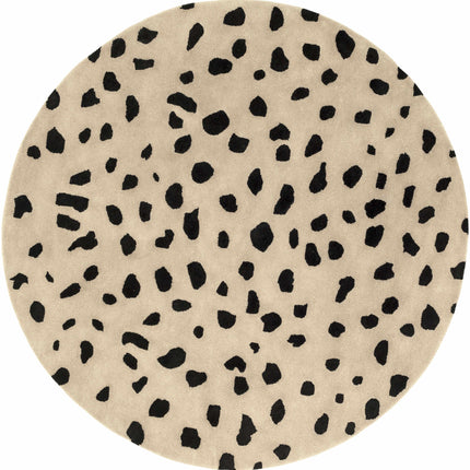 Guiseley Dalmatian Wool Area Rug Rugs TriadCommerceInc 6' Round
