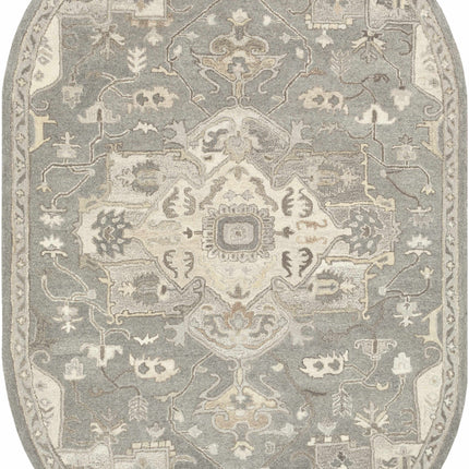 Broomfield 1196 Hand Tufted Taupe Wool Rug Rugs TriadCommerceInc 6' x 9' Oval