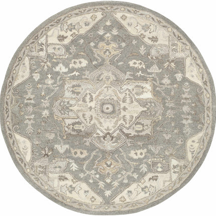 Broomfield 1196 Hand Tufted Taupe Wool Rug Rugs TriadCommerceInc 6' Round