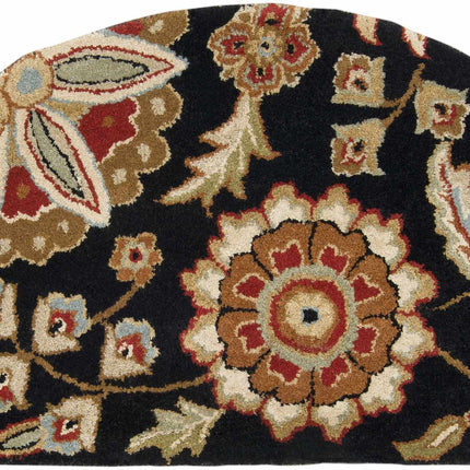 Heaters Black Floral Wool Carpet Rugs TriadCommerceInc 2' x 4' Hearth