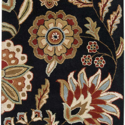 Heaters Black Floral Wool Carpet Rugs TriadCommerceInc 2'6" x 8' Runner
