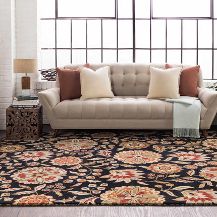 Heaters Black Floral Wool Carpet Rugs TriadCommerceInc